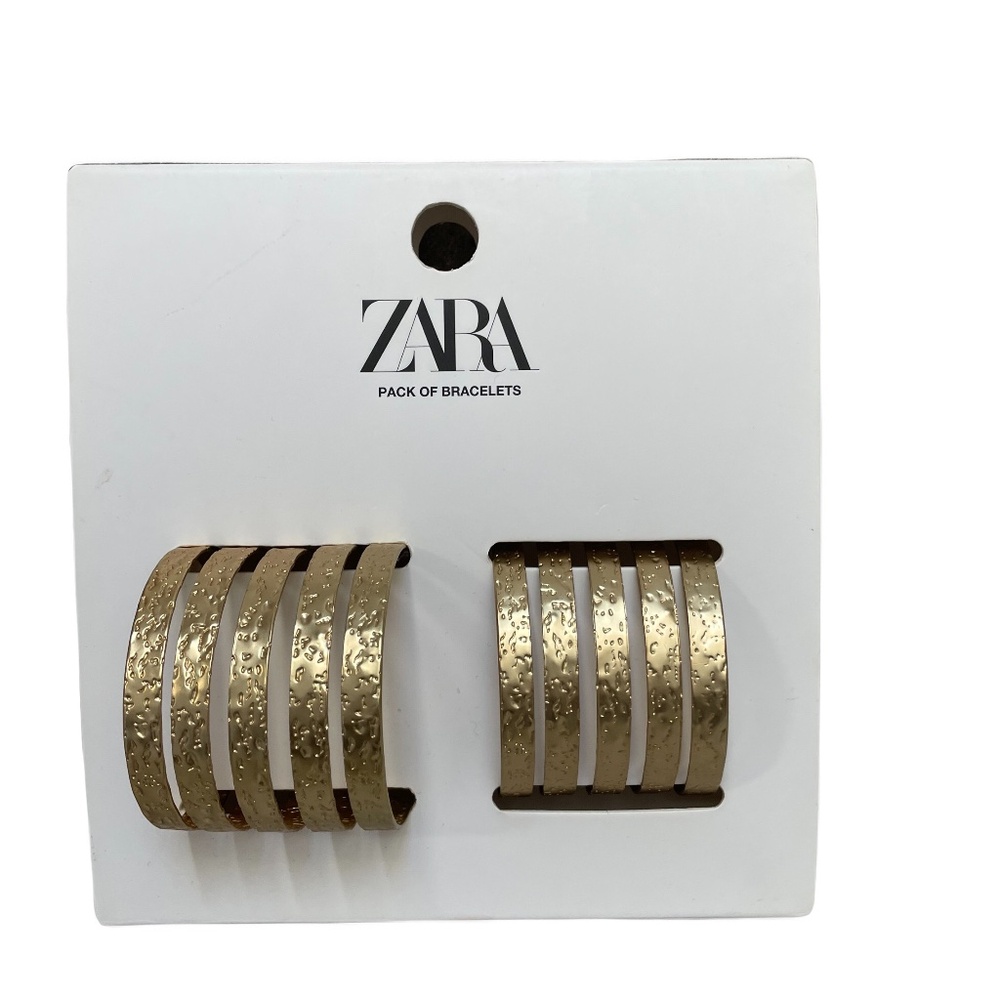 ❤️ ZARA GOLD SET OF TWO CUFF BRACELETS NEW